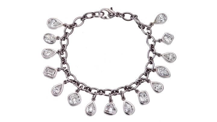EFFY Sterling Silver Pavé Diamond Lock Charm Bracelet - 0.14ct. |  Nordstromrack